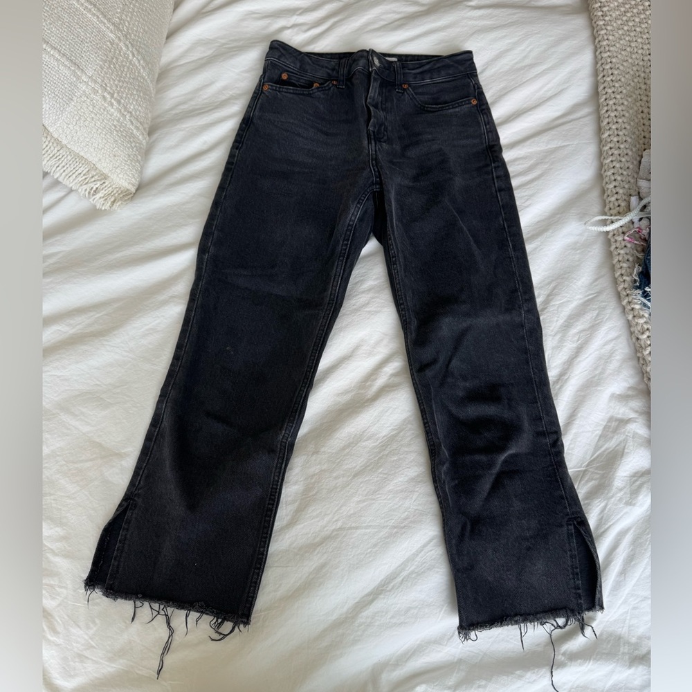 Topshop Black Straight Leg Women's Jeans